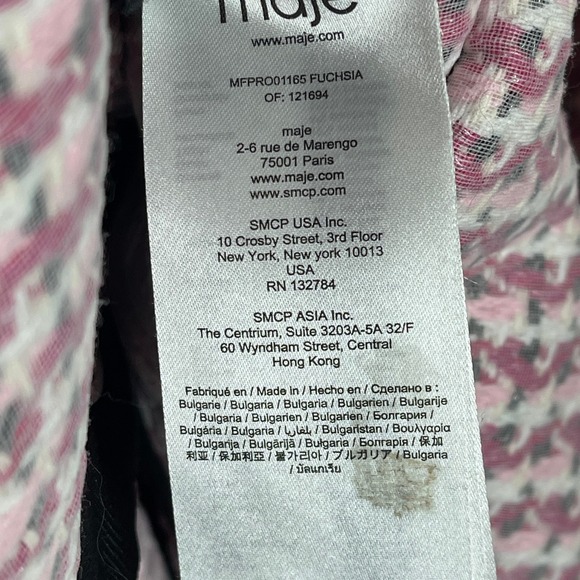 Maje Pink and Black Tweed Mini Dress 42 - Picture 12 of 12